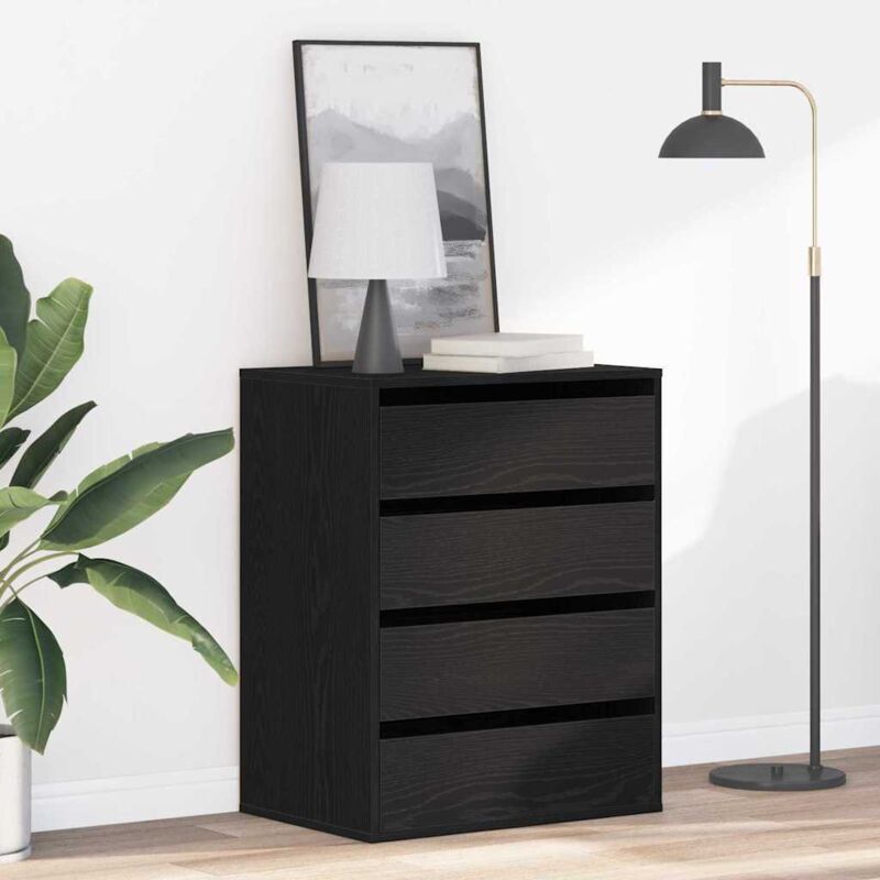 Kommode Schwarze Eiche 60 X 41 X 76 Cm Holzwerkstoff Vidaxl