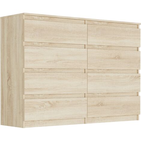 Kommode mit Schubladen Sonoma, 140 x 40 x 98 cm - Modern R140S8