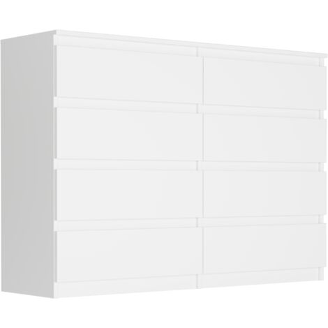 Kommode mit Schubladen Weiß, 140 x 40 x 98 cm - Modern R140S8