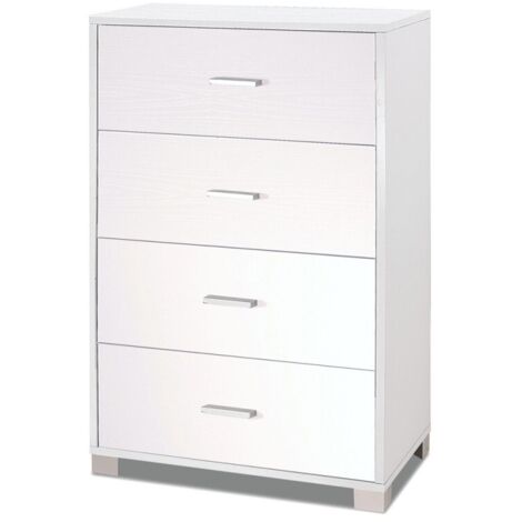 Kommode mit vier Schubladen Ash White 70x41x H112 cm