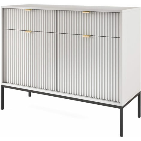 Kommode NOVA SANDS KSZ104 Sideboard mit 2 schubladen grau matt