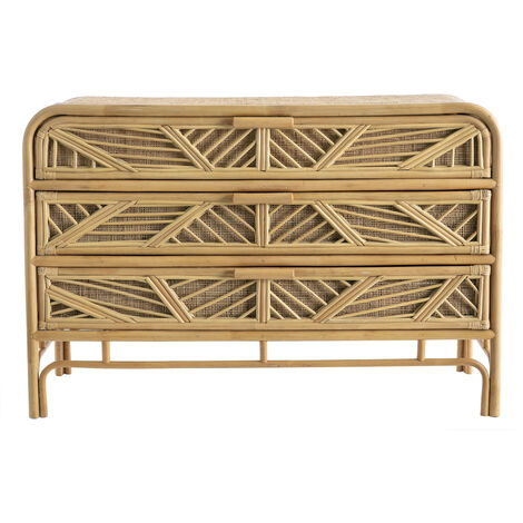 Kommode Rattan 3 Schubladen GALON