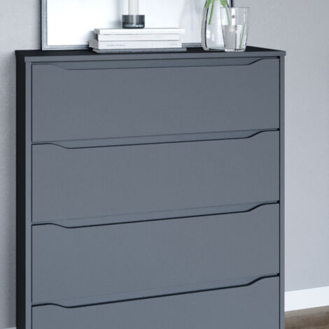 Kommode Ruben, Anthrazit, 80 x 101.6 cm mit 4 Schubladen, Vicco