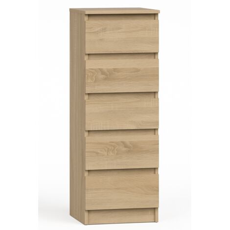 Kommode Sideboard 5 Schubladen121x40cm Wohnzimmer highboard sonoma