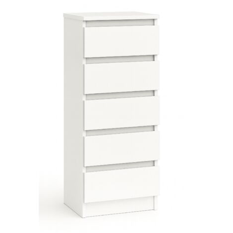 Kommode Sideboard 5 Schubladen121x40cm Wohnzimmer highboard weiss