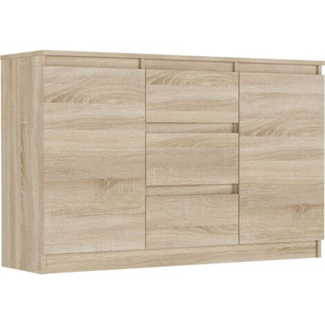 Kommode Sonoma, 120x33x76 cm - R-120-S3 mit 3 Schubladen