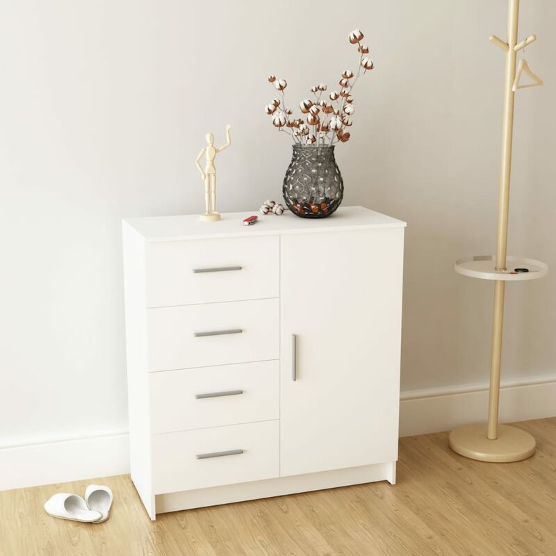 Betterlife - Kommode Spanplatte 79 x 35 x 88 cm Weiß