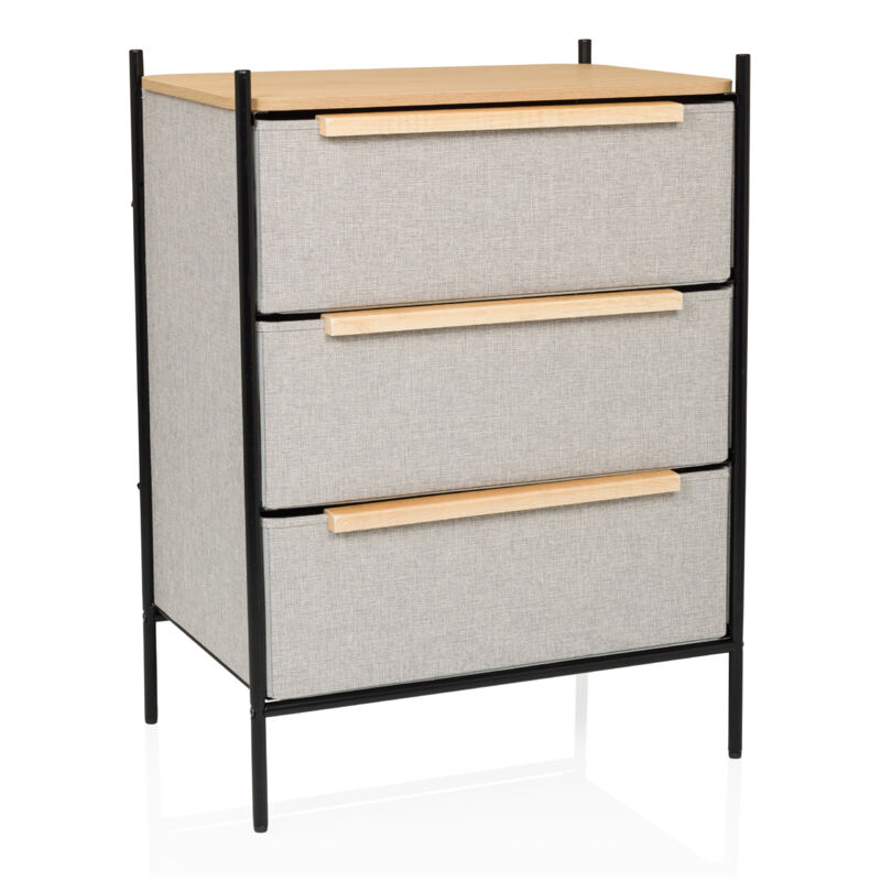 Kommode Stuvar 58x40x79cm 3 Fächer Taupe Hjh Living
