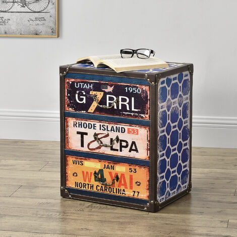 Kommode United States 50x40x40 cm mit 3 Schubladen en.casa