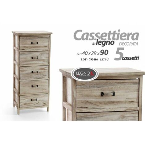 Kommode Wohnküche Wohnzimmer 5 Schubladen cm 40x 29 x 90 h