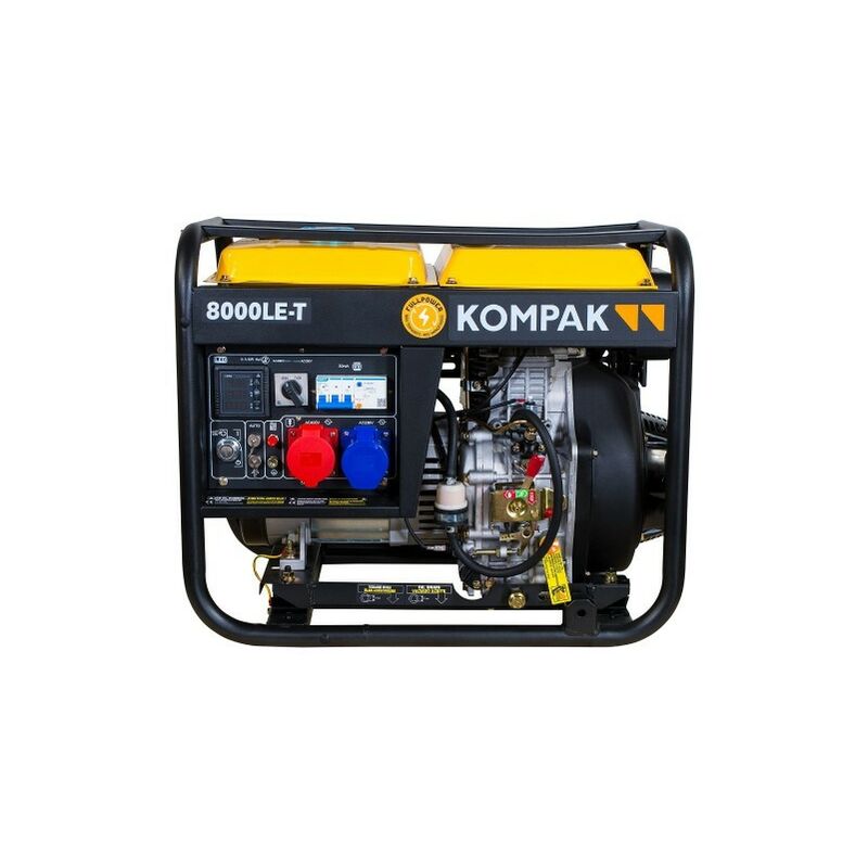 Kompak - Groupe électrogène diesel 6400W Monophasé et Triphasé NT-8000LE-T