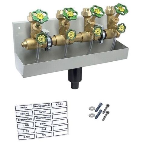 Kompakt-Wasserverteiler, Zulauf 1 1/4'' mit 4 Abgängen