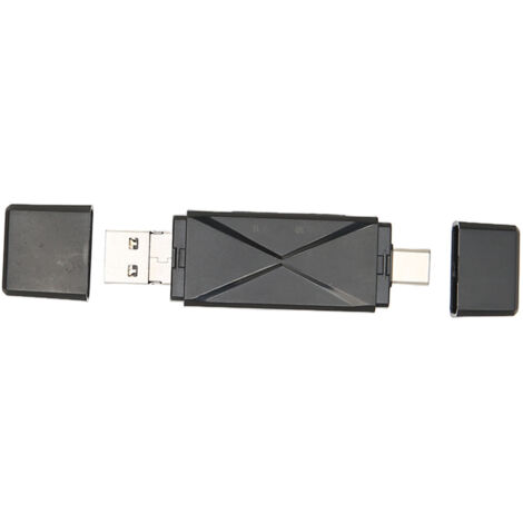 Kompakter 3-in-1 USB-C-Speicherkartenleser für Smartphones, Tablets und PCs kompatibel mit microSD- und SD-Karten.
