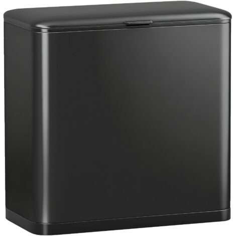 Kompakter Edelstahl-Mülleimer 8L, freistehend oder hängend verwendbar, schwarz, platzsparend, hygienisch, ideal für Bad, Küche, Büro und kleine Räume