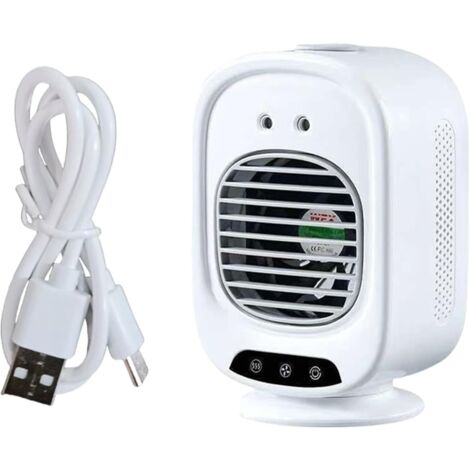 Kompakter, über USB wiederaufladbarer Nebelventilator. Praktisches Geschenk für Büroangestellte und Liebhaber des Außenbereichs. Leiser Kühlventilator