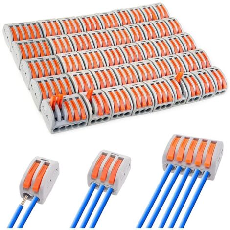 Kompaktes 45-teiliges Set elektrischer Kabelverbinder mit Betätigungshebel für Litzen-, flexible und massive Drähte