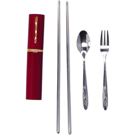 Kompaktes und elegantes Reisebesteck-Set – Wiederverwendbares Besteck für Picknick und Camping – Elegante Verpackung