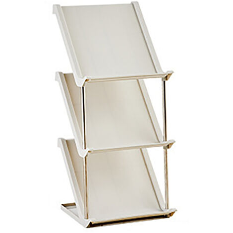 Kompaktes und modulares, mehrstufiges, schräges Schuhregal – Rahmen aus Kunststoff und Metall – Organizer für Garderobe, Eingangsbereich und Wohnung