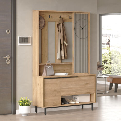 Kompaktgarderobe Vesanto 178x112x36 cm Eiche [en.casa]