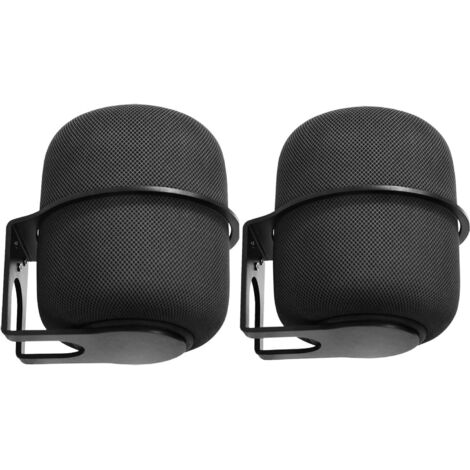 Kompatibel mit Apple HomePod 2 Wandhalterungsständer mit integriertem Kabelmanagement, Lautsprecherzubehör-Rack (Apple HomePod 2, Schwarz) 2 Stück