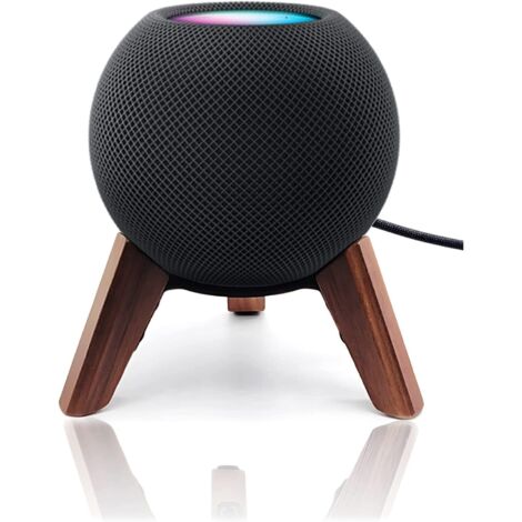 Kompatibel mit Apple HomePod Mini Halterung, Tischständer, Holzhalterung mit integriertem Kabelmanagement, Lautsprecher-Zubehörständer (Apple HomePod Mini, Walnuss) 0071