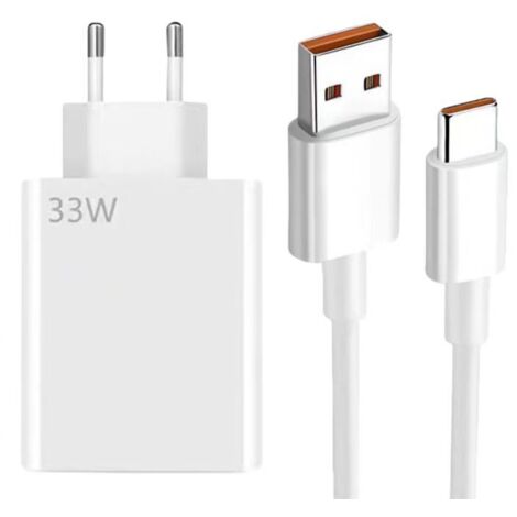 Kompatibel mit dem Xiaomi SuperCharge 33W Kit (europäisches Schnellladegerät nach Standard + USB-C-Datenkabel) – Universelles Schnellladen für Smartphones und Tablets