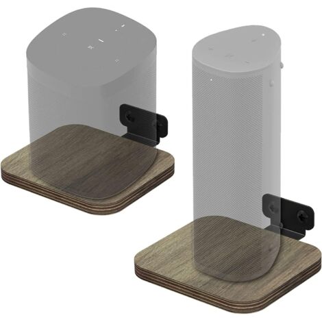 Kompatibel mit Echo/Google Wifi/Sonos, universelle Wandhalterung mit integriertem Kabelmanagement, Lautsprecherhalterung (Holz), 1 Stück
