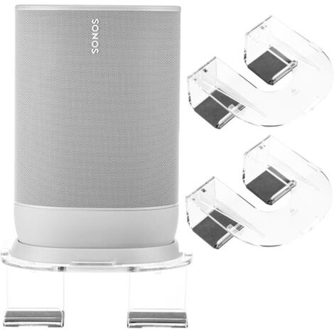 Kompatibel mit Sonos Move Wandhalterung, Sonos Move Ständerzubehör mit integriertem Kabelmanagement, Smart Home Lautsprecherzubehör Rack (Sonos Move, Transparent) 2 Stück