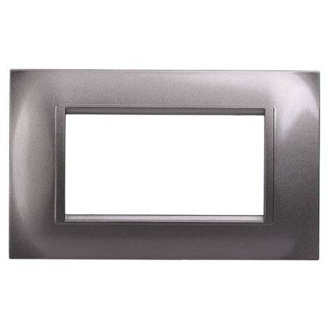 Kompatible Abdeckrahmen Bticino Livinglight 4 module quadratischer Kunststoff titan Farbe