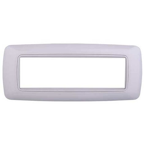 Kompatible Abdeckrahmen Bticino Livinglight 7 module konvexer Kunststoff weiß mit weißer Innenseite Farbe