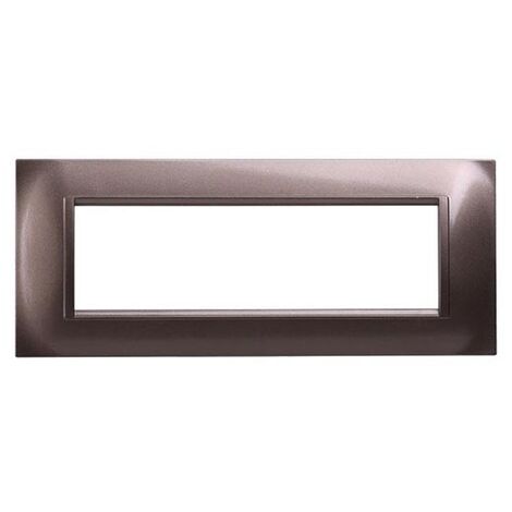 Kompatible Abdeckrahmen Bticino Livinglight 7 module quadratischer Kunststoff Bronze-Stahl Farbe