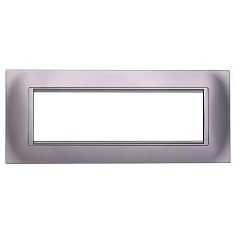 Kompatible Abdeckrahmen Bticino Livinglight 7 module quadratischer Kunststoff Silber Farbe