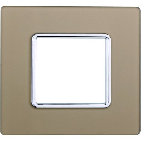 Kompatible Abdeckrahmen Bticino Matix 2 module Glas Gold Farbe