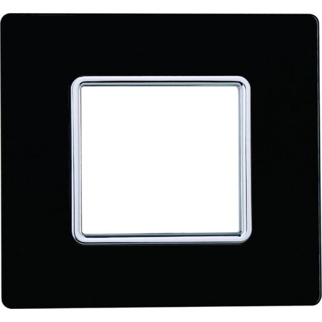 Kompatible Abdeckrahmen Bticino Matix 2 module Glas Schwarz Farbe