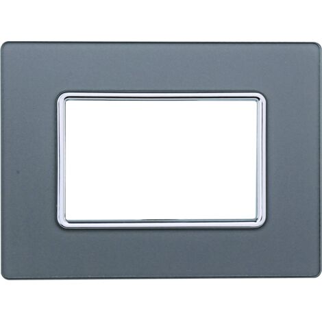 Kompatible Abdeckrahmen Bticino Matix 3 module Glas Silber Farbe