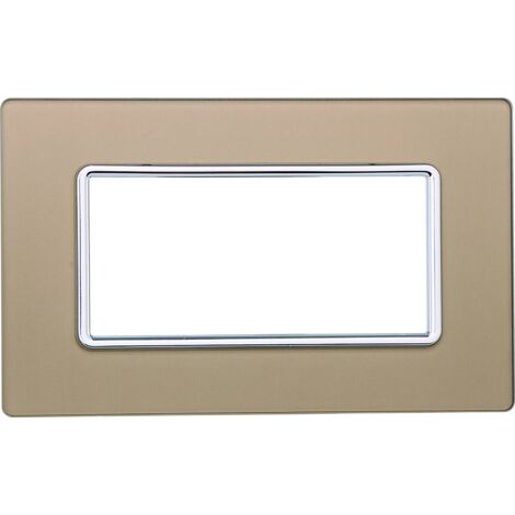 Kompatible Abdeckrahmen Bticino Matix 4 module Glas Gold Farbe