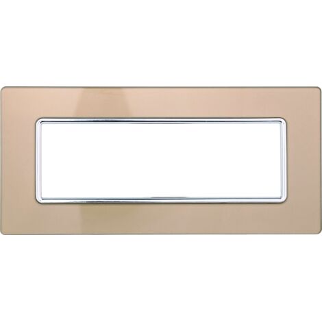 Kompatible Abdeckrahmen Bticino Matix 6 module Glas Gold Farbe