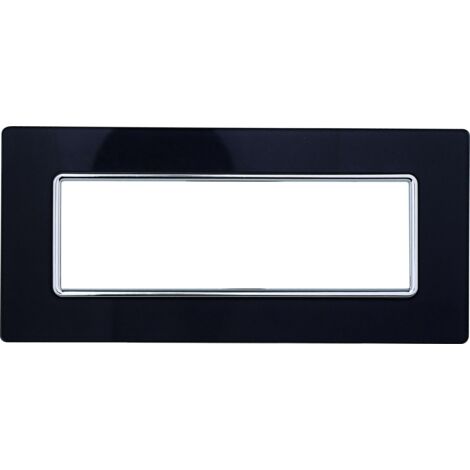 Kompatible Abdeckrahmen Bticino Matix 6 module Glas Schwarz Farbe