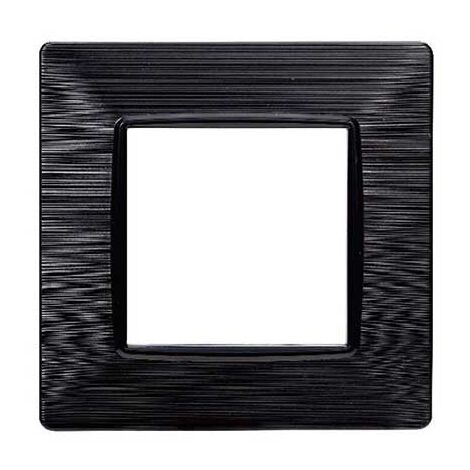 Kompatible Abdeckrahmen Vimar Plana 2 module kunststoff satiniert schwarz farbe Ettroit EV85214