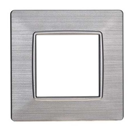 Kompatible Abdeckrahmen Vimar Plana 2 module kunststoff satiniert silber farbe Ettroit EV85215