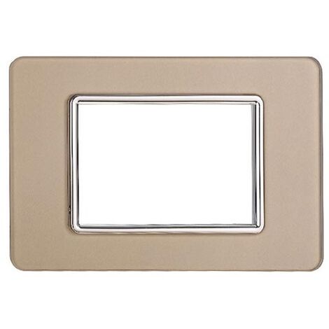 Kompatible Abdeckrahmen Vimar Plana 3 module Glas Gold Farbe Ettroit EV84311