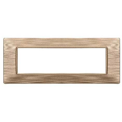 Kompatible Abdeckrahmen Vimar Plana 7 module kunststoff satiniert Gold farbe Ettroit EV85611