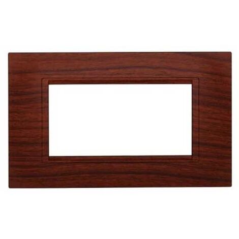 Kompatible Bticino Livinglight-Platte 4 Module quadratisch Kunststoff Bruyèrefarbe LN89403