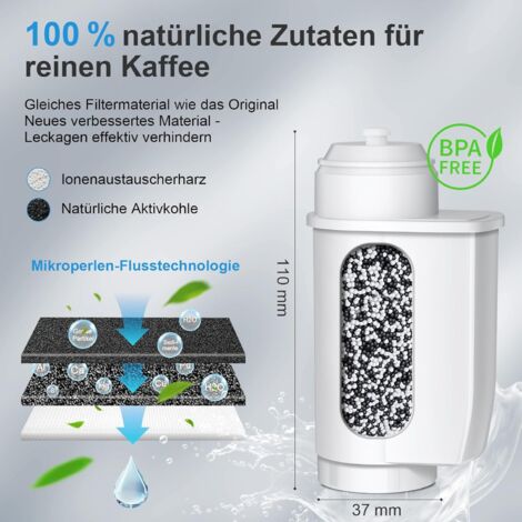 Kompatibler Wasserfilter für Siemens EQ-Serie Kaffeemaschinen – Kalk- & Chlorreduzierung – Aktivkohle & Ionenaustauscher – 6er Pack
