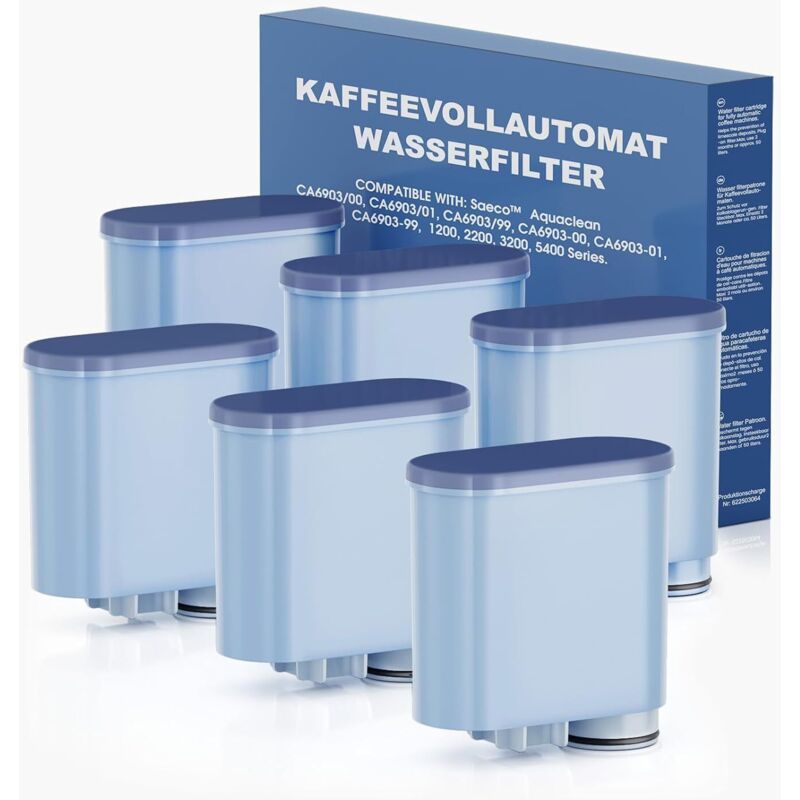 Mutital Kompatibler Wasserfilter Für Philips Aquaclean Ca6903 Kaffeemaschinen – Kalkreduzierung – Aktivkohle & Ionenaustauscherharz – 6er Pack