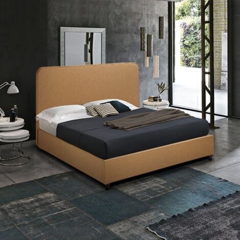 LLB LIVING LIFE BED Komplett Großes Einzelbett aus Stoff mit Bettrost 120x190 cm Zurich Farbe: Beige