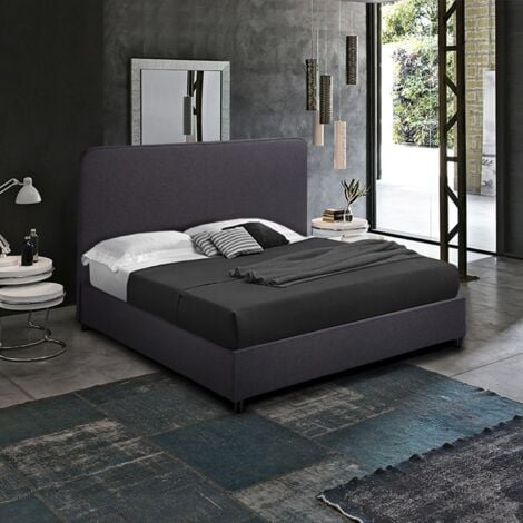 LLB LIVING LIFE BED Komplett Großes Einzelbett aus Stoff mit Bettrost 120x190 cm Zurich Farbe: Grau