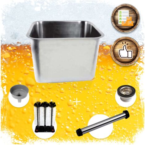 Komplett Set - Spülbecken Gastronorm aus Edelstahl, 40x40x30 cm
