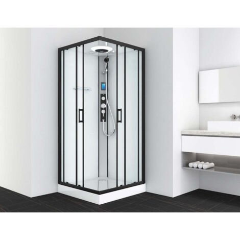 Komplettduschkabine MIAMI BLACK - mit Schnellmontage 90 x 90 x 215 cm