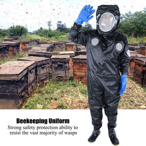 Komplette Imkerausrüstung inklusive Stiefel, Handschuhe und bienensicherer Schutzbrille